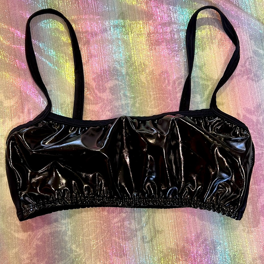 Faux Leather look Top